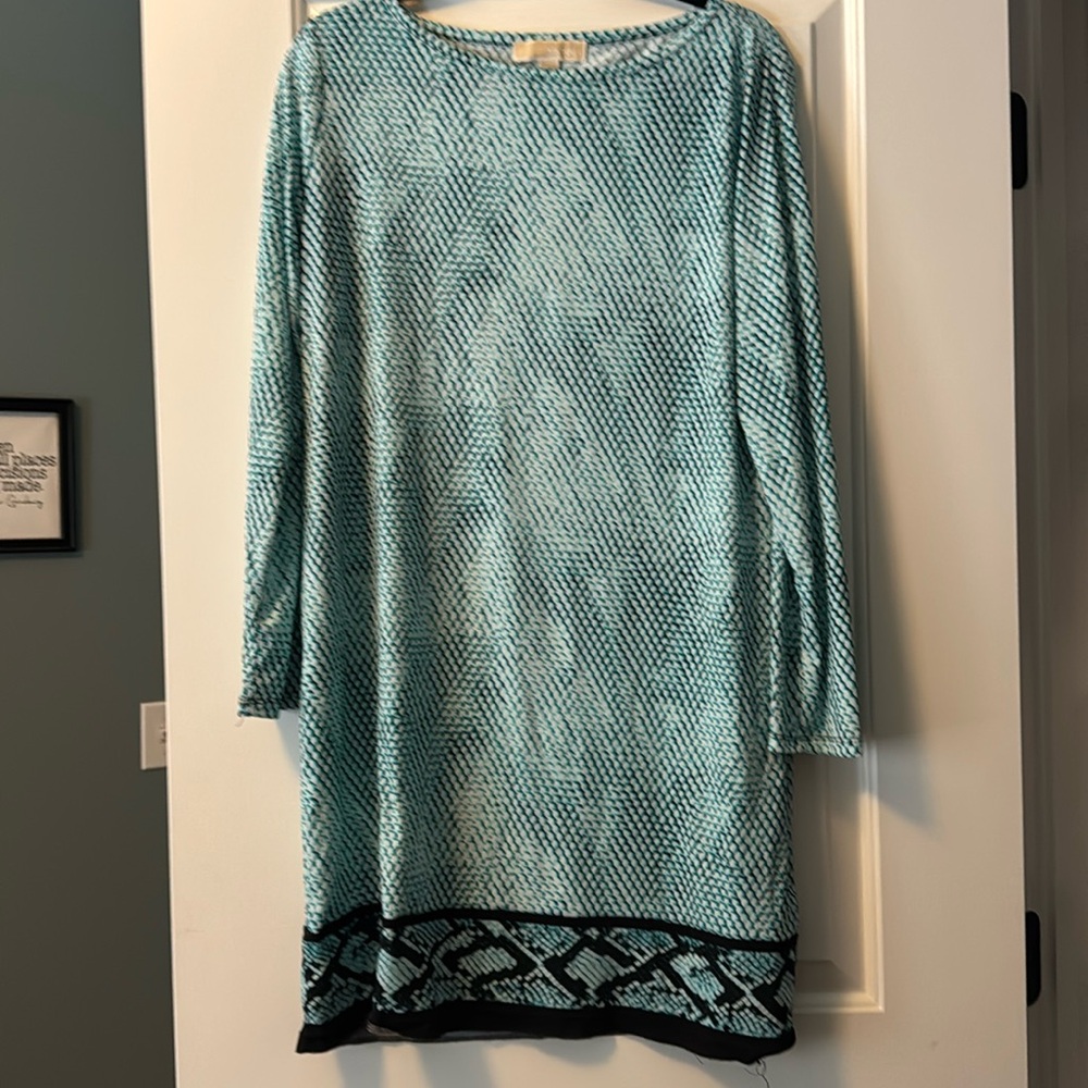 Stunning Michael Kors teal snakeskin print dress